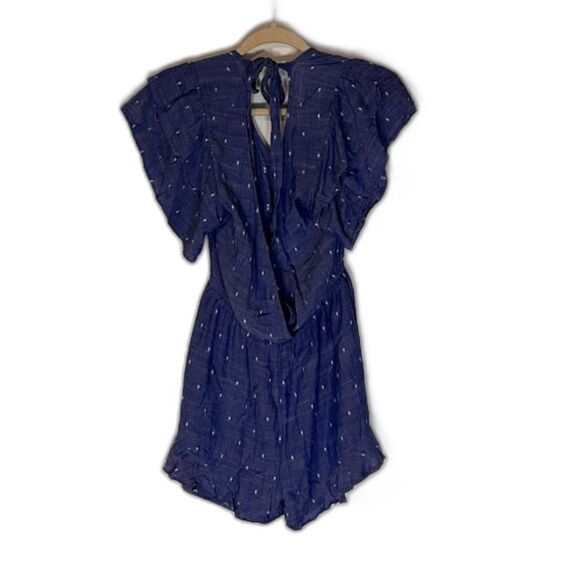 American Eagle Outfitters Tropicalcore Casual Blue w/White Specks Romper SZ XS - Picture 1 of 7